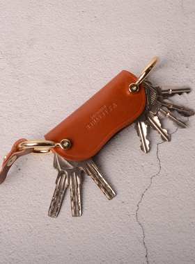 简约小巧头层牛皮手工制作钥匙包多功能大容量男女可爱真皮钥匙包