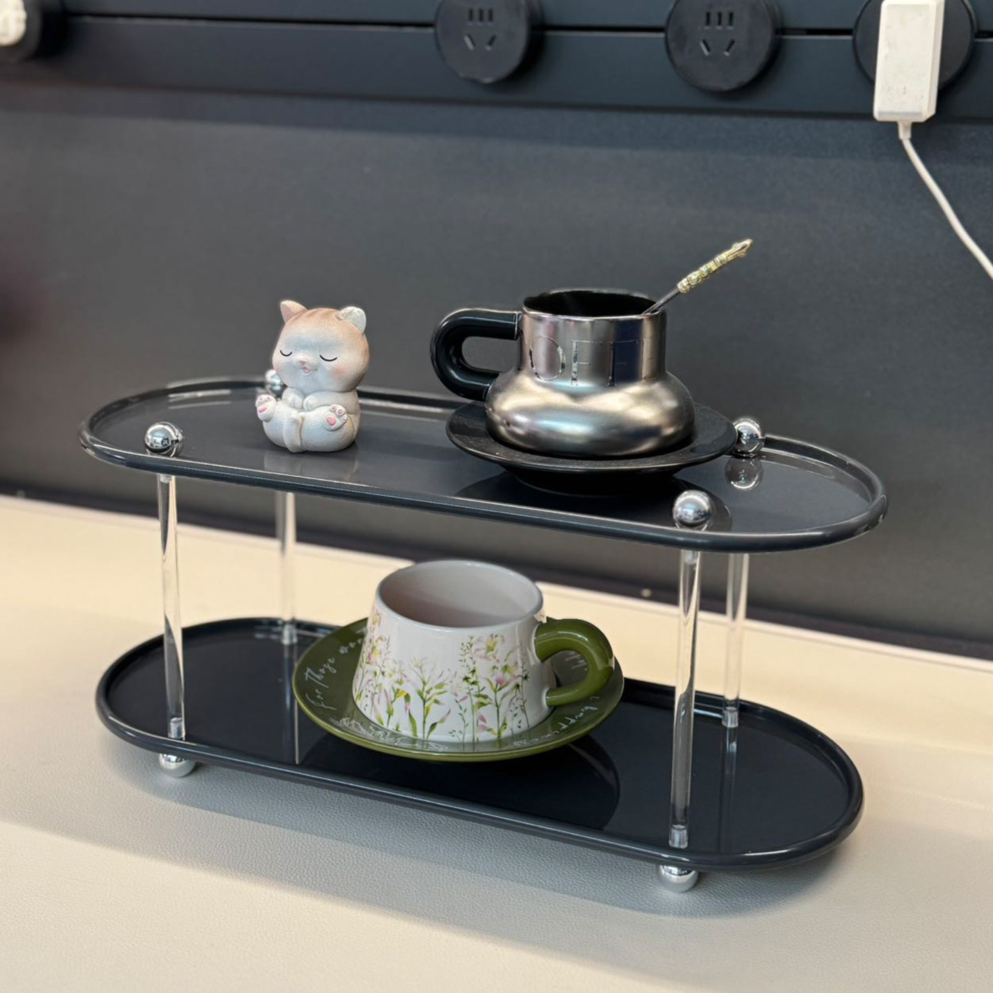 复古法式家用杯子收纳置物架高级感玄关餐边柜桌面上化妆品展示架,淘宝优惠券,粉丝福利购,淘宝优惠卷