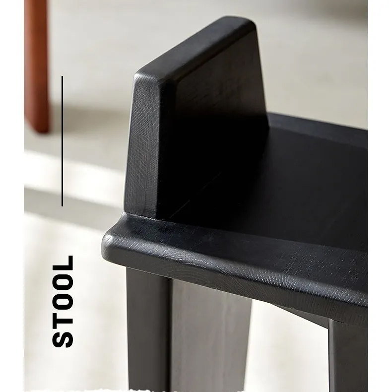 卢克凳中古实木凳子北欧设计餐凳家用侘寂风梳妆凳简约换鞋凳餐椅 - 图2