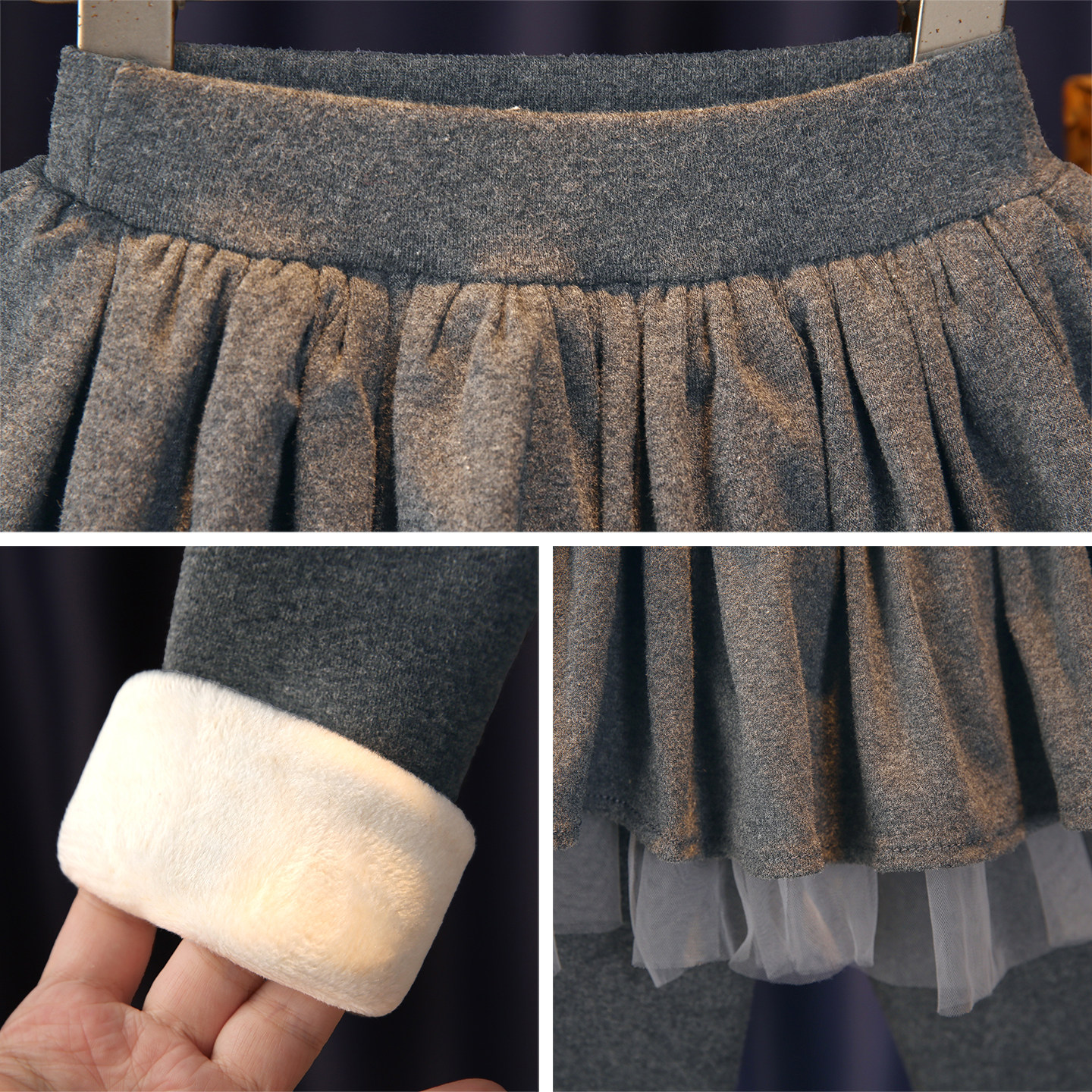 女童秋冬加绒加厚打底衫2025新款中小童女宝宝洋气网纱假两件裙裤,淘宝优惠券,粉丝福利购,淘宝优惠卷