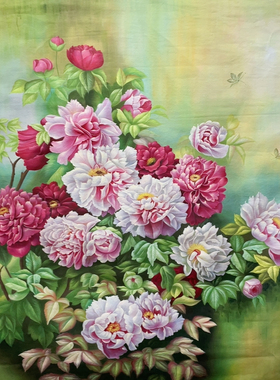 天津学仕文化简约现代花卉油画
