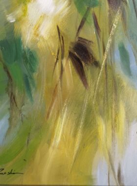 花卉油画陶学仕作品尺寸32*72厘米天津鼓楼艺术馆展卖