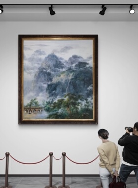 天津新世纪画廊陶学仕油画作品尺寸120*140厘米带框山水画风景画