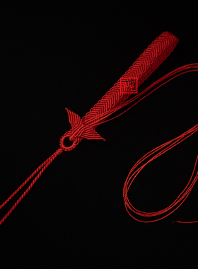 红色爱心鱼尾无珠手工编织diy手机挂件包挂钥匙扣情侣礼物成品