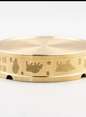 黄铜烟灰缸家用家居办公室摆件五牛送福烟灰缸中式全铜摆件现货