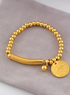 情侣手环钛钢eternal love fantastic手环手链手饰玫瑰金色不褪色