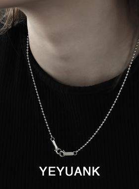 野原葵 小众金属风港味潮流复古街拍卡扣圆珠链钛钢项链项饰女ins