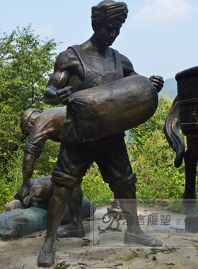 仿铜雕塑渤言雕塑玻璃钢仿铜