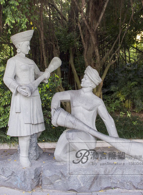 户外摆件渤言雕塑大理石观赏复古