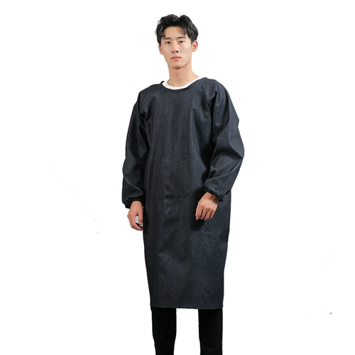 Износостойкий джинсовый лонгслив, фартук для работы, юбка, увеличенная толщина, с печатью вашего логотипа