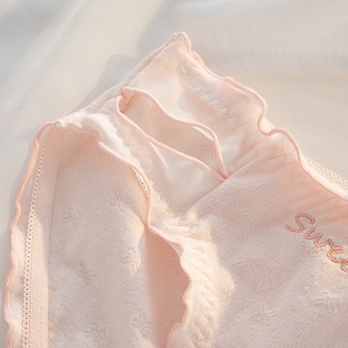 提拉米苏纯棉中腰三角裤女士内裤全包臀亲肤透气蕾丝镂空性感纯欲 - 图2