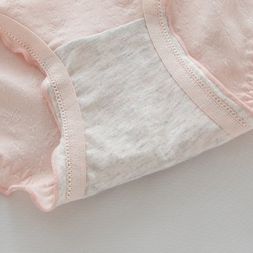 提拉米苏纯棉中腰三角裤女士内裤全包臀亲肤透气蕾丝镂空性感纯欲 - 图0