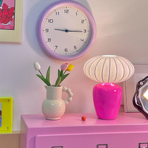 Medieval Net Red Book Room Ceramics Table Lamp Nordic Ins Teenage Girl Advanced Sensation Light Lavish Bedroom Bedside Silk Atmosphere Light