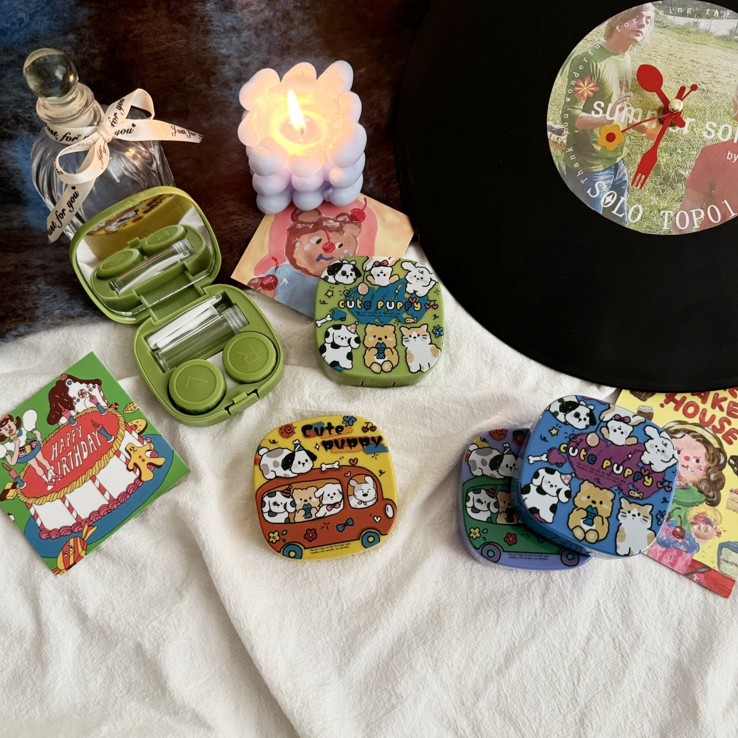 像鱼复古涂鸦卡通可爱隐形眼镜盒子伴侣盒护理美瞳盒便携as3213,淘宝优惠券,粉丝福利购,淘宝优惠卷