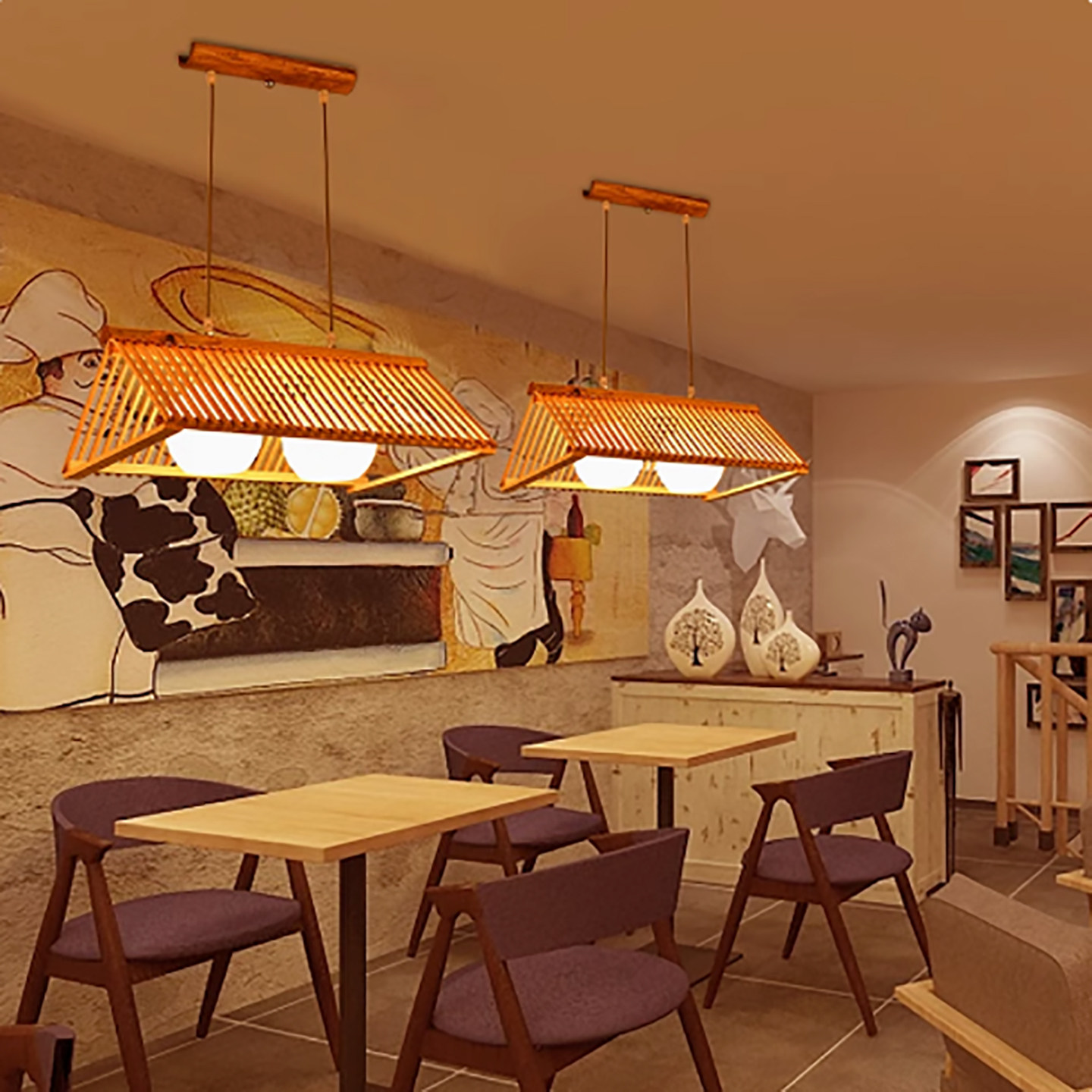 灯具中式复古个性创意东南亚日式特色民宿餐厅吧台田园竹艺吊灯,淘宝优惠券,粉丝福利购,淘宝优惠卷