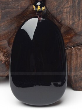 磨砂天然黑曜石千手观音属鼠吊坠