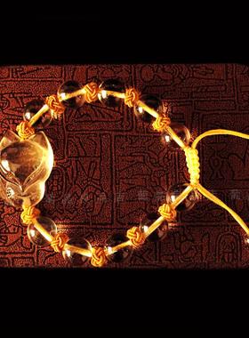 天然黄水晶狐狸手链手串手工可调