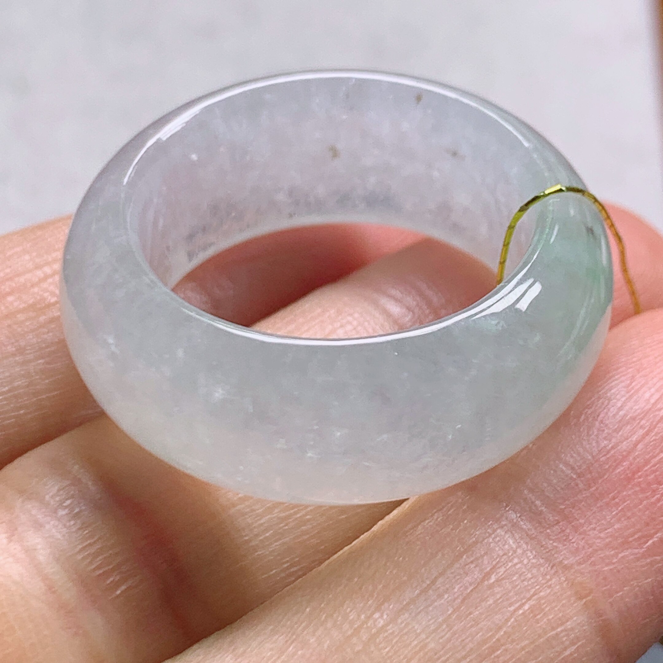 No. 23-24 Burmese natural A-grade jadeite T1139 inner diameter 20.5mm ice floating flower tire ring finger