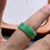 No. 11 Myanmar natural A-grade jadeite T1242 inner diameter 16.5-6.5-2.2mm floating green square ring