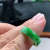 No. 11 Myanmar natural A-grade jadeite T1271 inner diameter 16.4-5.6-2.3mm green square ring
