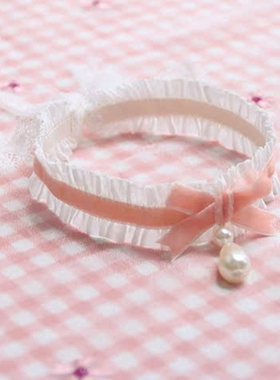 女式花边系带项圈锁骨链