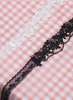 无扣项链白色欧美日韩风蕾丝绑带