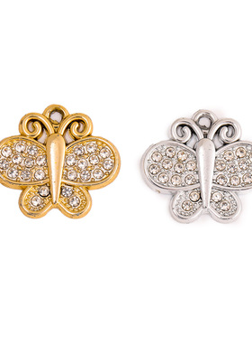 蝴蝶挂件配饰小吊坠合金饰品配件diy耳环手链钥匙项链钥匙扣材料