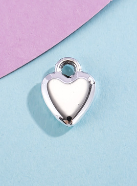 心形配饰挂件爱心吊坠简约光面电镀合金饰品配件diy手链项链服饰