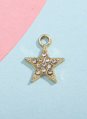 五角星吊坠挂件配饰简约合金镶钻饰品配件diy手链服饰项链钥匙扣