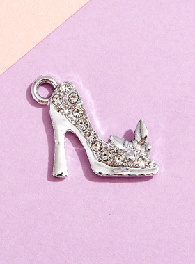 高跟鞋小挂件配饰时尚合金镶钻饰品小吊坠diy服饰手链钥匙扣材料