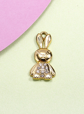 流氓兔挂件配饰镶钻小吊坠精美合金配件diy手链项链服饰饰品材料
