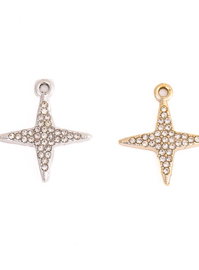海星配饰挂件四角型镶钻小吊坠合金饰品配件diy手链项链服饰材料