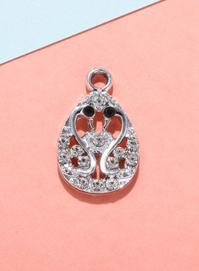 天鹅吊坠挂件配饰镶钻合金饰品配件diy项链手链女服饰钥匙扣材料