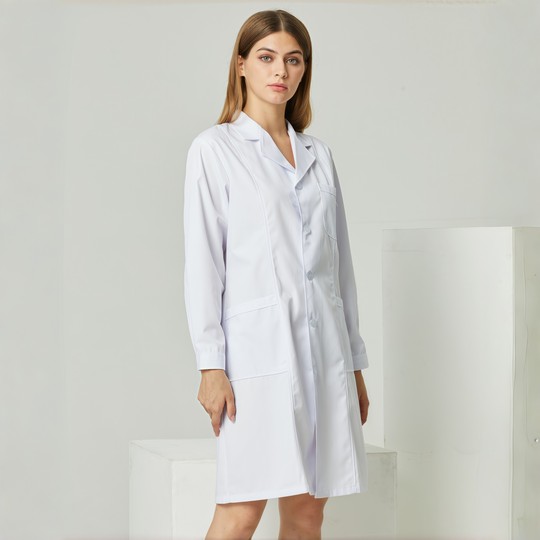 Nightingale weißer Arztkittel mit langen Ärmeln