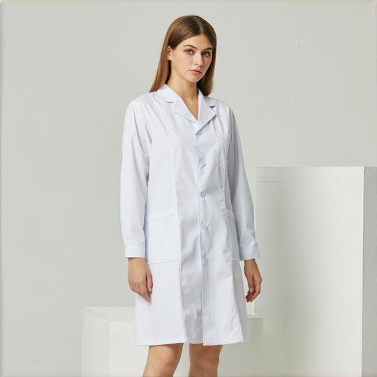 Nightingale weißer Arztkittel mit langen Ärmeln