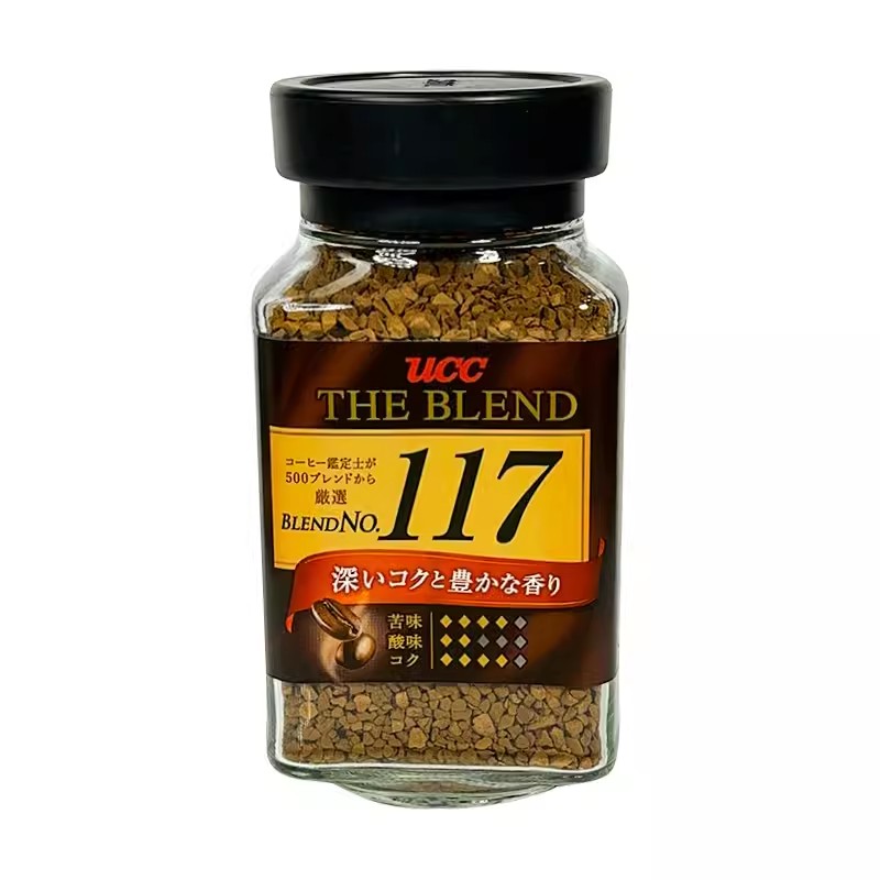 日本进口UCC悠诗诗117冻干咖啡90g瓶装45杯美式职人纯苦黑咖啡粉 - 图1