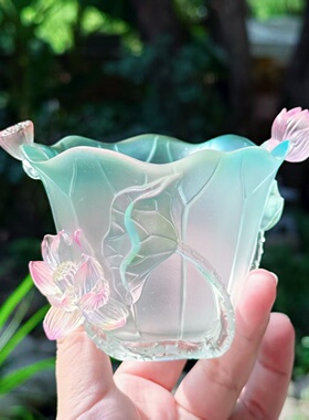 杭州景区礼品2026新款荷花琉璃杯
