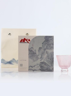 杭州景区文创琉璃沉霜高足茶杯主人杯托杯垫功夫茶具礼盒品茗杯