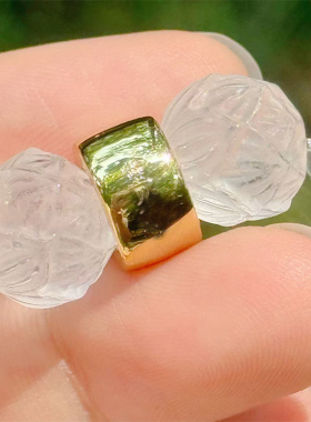 杭州灵隐文创才才白莲花手串新款天然白水晶莲花富贵手链礼物3356