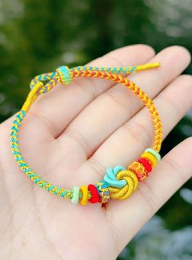 杭州灵隐文创考试学生男手工编织五彩绳蛇年新款金榜七慧绳女3369