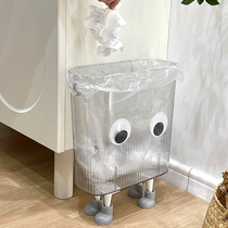 Has it been cute to be transparent clip slit no lid home living room bedroom children room big eyes diy trash can
