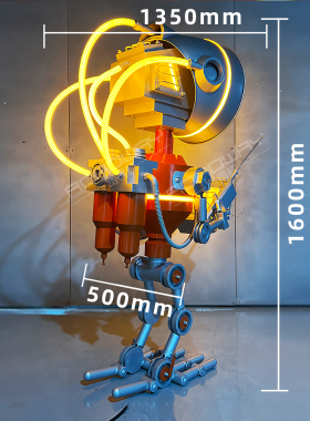 金属赛博朋克机器人影院商场摆件