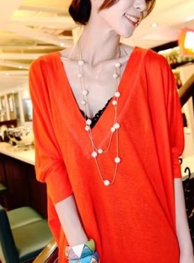 韩国配饰品璀璨水晶清纯长款项链