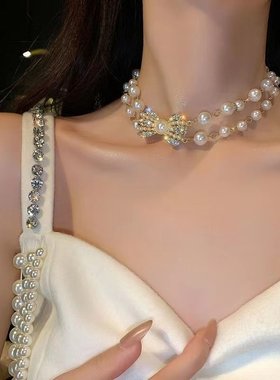 水滴花朵珍珠耳环项链套装