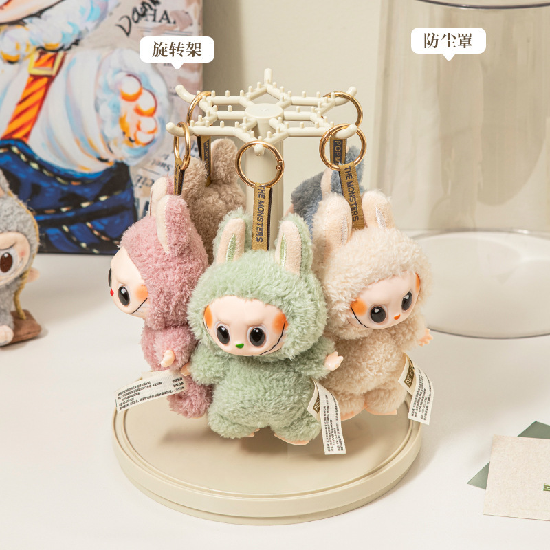 挂式玩偶旋转收纳盒防尘挂件展示透明毛绒公仔玩具拉布布手办盲盒 - 图1