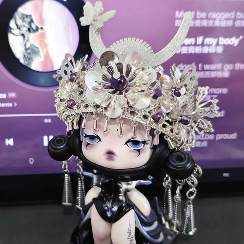 泡泡玛特sp声音系列 恸/悲恸之声苗族发冠手办头饰苗帽配饰不含娃 - 图0