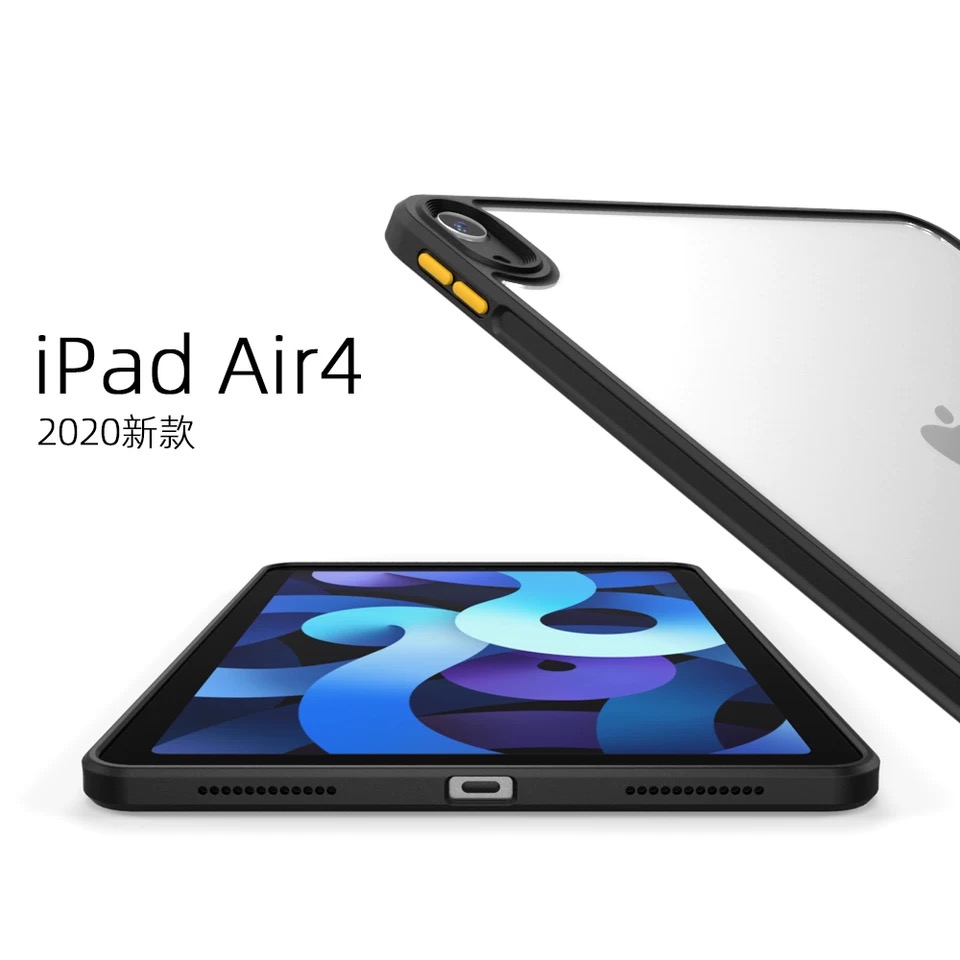 ipad pro保护套2024新款全面屏11英寸13防摔全包Air4笔槽撞色12.9边框透明背板iPad平板后壳2018简约Pro潮6代 - 图2