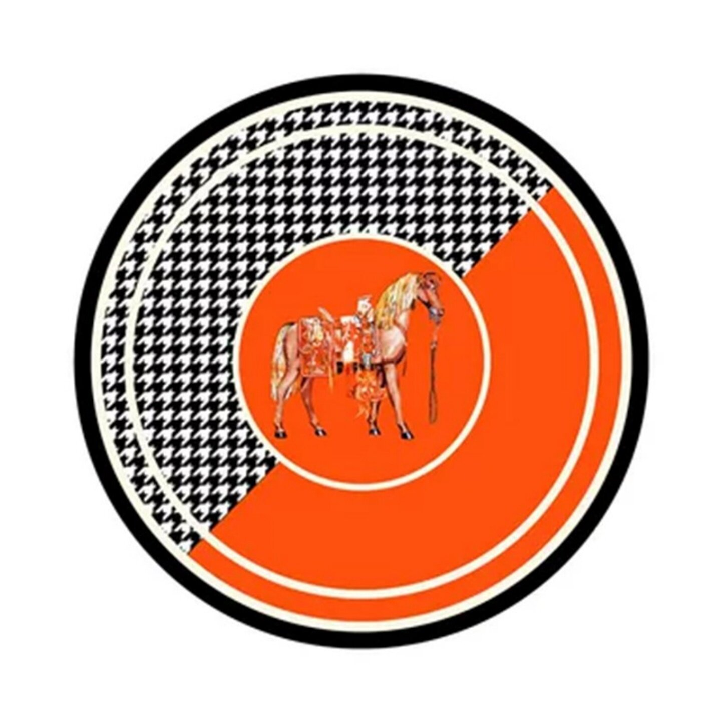 轻奢高端橙色潮牌客厅圆形地毯卧室电脑椅家用网红同款服装店地垫