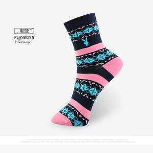 花花公子女士袜子羊毛袜冬季中筒加厚保暖秋冬长袜毛巾袜可爱女袜