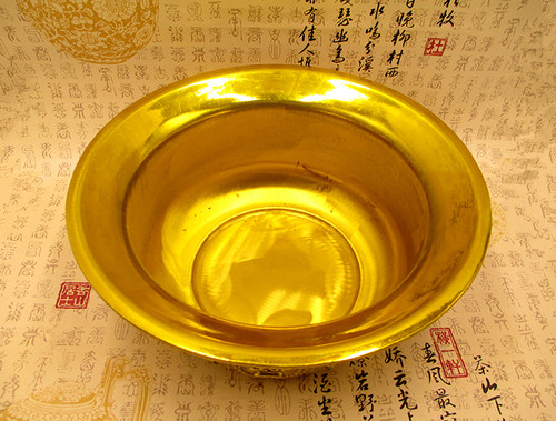 黄铜聚宝盆摆件大号元宝如意香炉铜盆工艺品家居客厅办公装饰摆设 - 图1